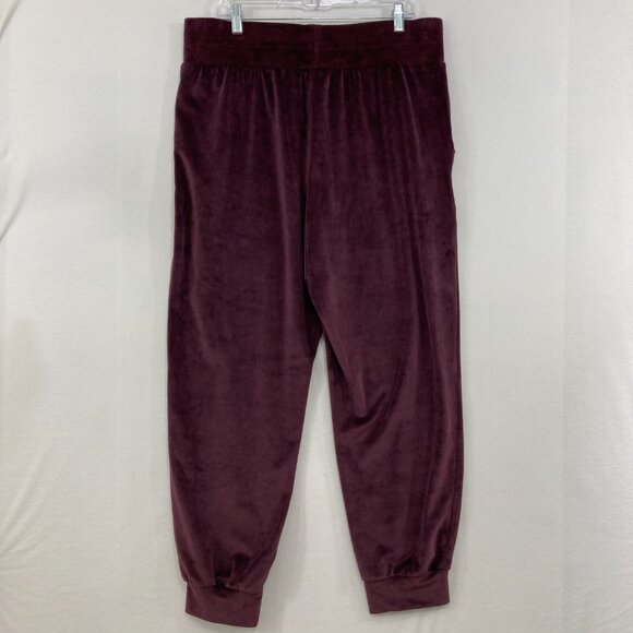 New Victoria's Secret size XL Velour Jogger Pants in Burgundy Slouchy Comfy - Picture 9 of 10